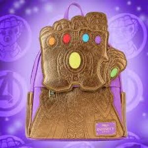 NWT Loungefly Marvel The Infinity Saga Thanos Gauntlet Mini Backpack